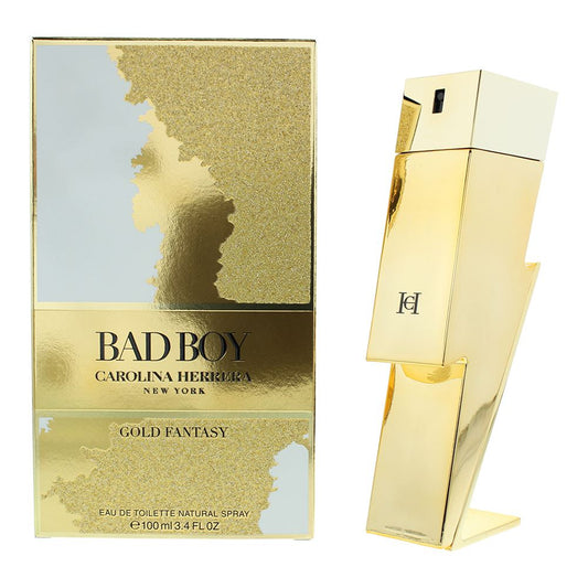 Carolina Herrera Bad Boy Gold Fantasy Eau de Toilette 100ml Mens Fragrance Spray