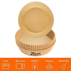 Air Fryer Disposable Non-Stick Baking Steamer Liner Paper Parchment Round 50Pcs