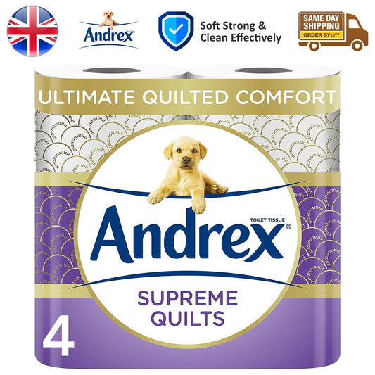 Andrex Toilet Rolls Supreme Quilts Tissue Paper Sheet Soft Cushiony Layer