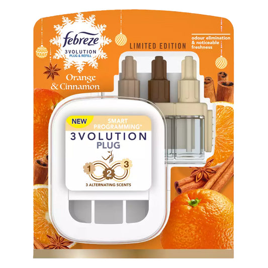 Febreze 3Volution Air Freshener Plug In Refills Room Diffuser Orange Cinnamon