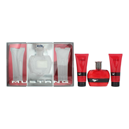 Mustang Red 3 Piece Gift Set
