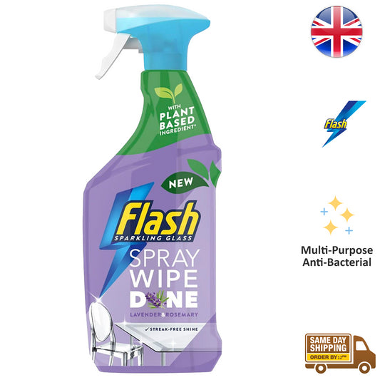 Flash Spray Wipe Done All Purpose Glass Surface Cleaner Lavender Rosemary 800ml