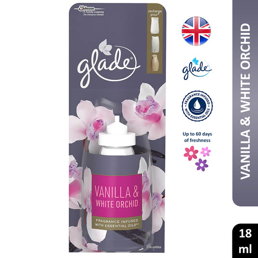 Glade Sense & Spray Vanilla & White Orchid Air Freshener Refill Home Office 18ml