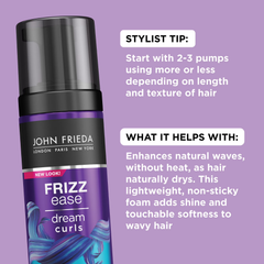 John Frieda Frizz Ease Dream Curls Air Dry Waves Styling Foam 150ml