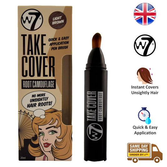 W7 Take Cover Camouflage Hair Dye Colouring Stick Pen Temporary Light Brown 20ml