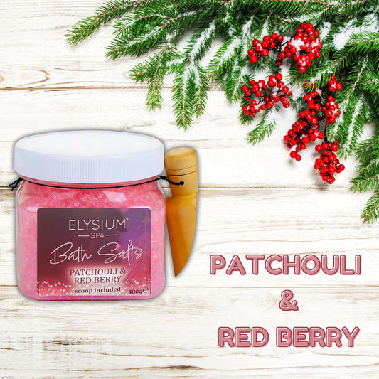 Elysium Spa Relaxing Bath Soak Scoop Included Salt Patchouli Lavender Bundle Set