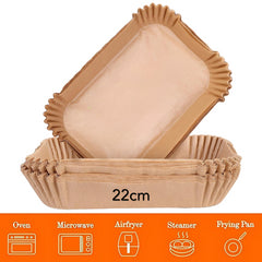 Air Fryer Disposable Non-Stick Baking Steamer Rectangle 50Pcs Paper Parchment