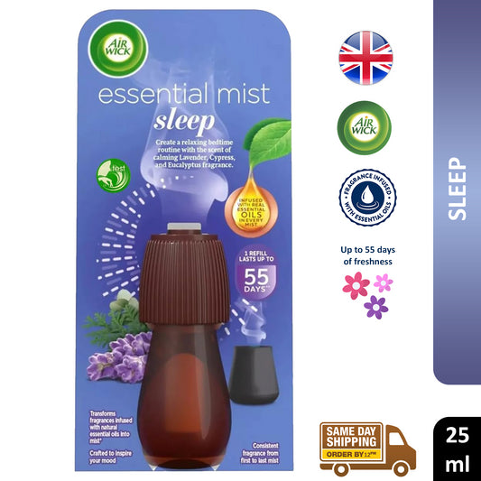 Air Wick Essential Mist Aroma Refill Diffuser Sleep Room Air Freshener 25ml
