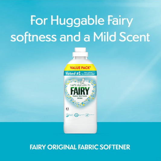 Fairy Laundry Fabric Softener Original Clothes Fresh Sensitive Skin 43W 1419ml