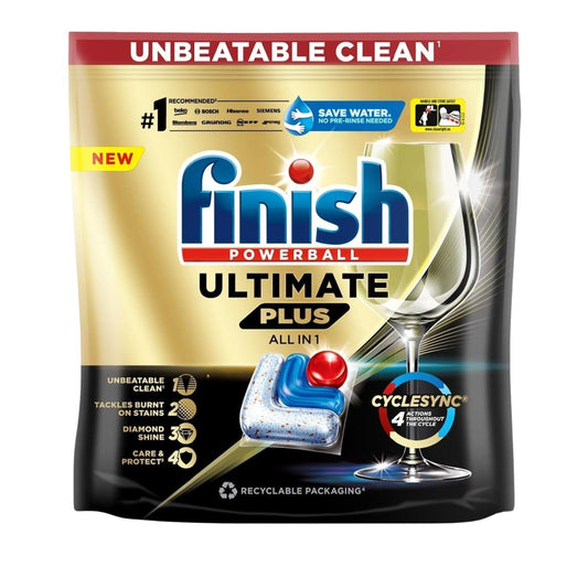 Finish Dishwasher Powerball Ultimate Plus All In One Glass Silver Protection Tab