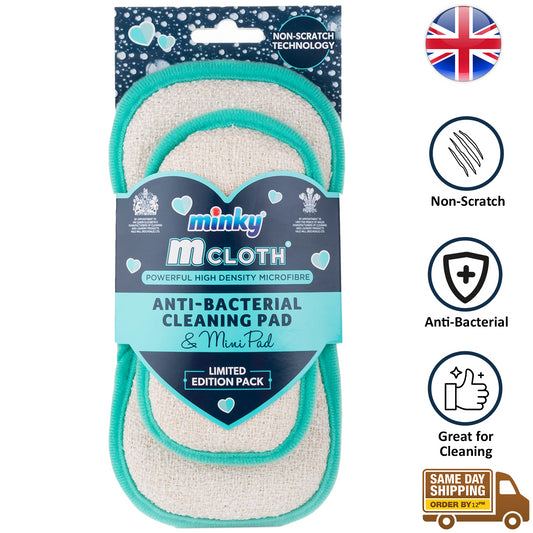 Minky Anti-Bacterial & Mini Pad For Powerful Cleaning Washing Multi Surface