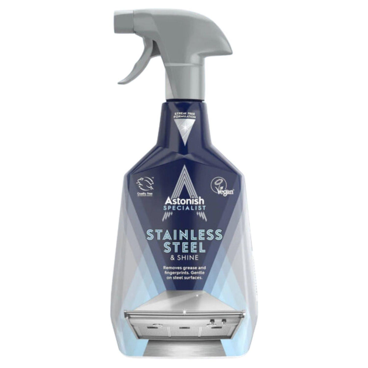 Astonish Stainless Steel Shine Spray Removes Fingerprints Grease 750ml Surfaces