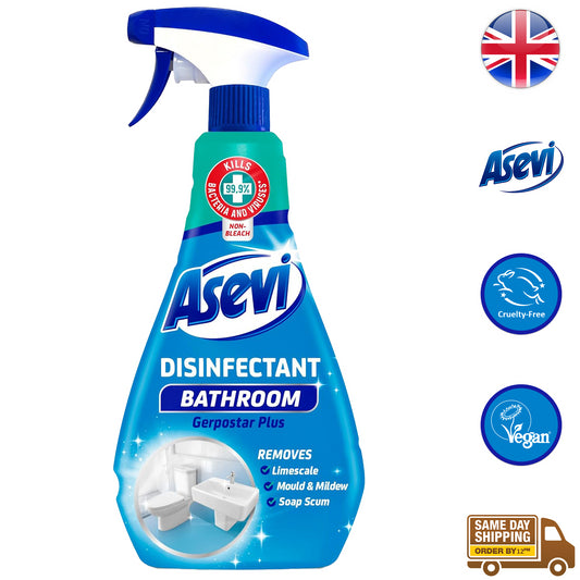 Asevi Bathroom Disinfectant Spray Limescale Mould Mildew Cleaner Remover 720ml