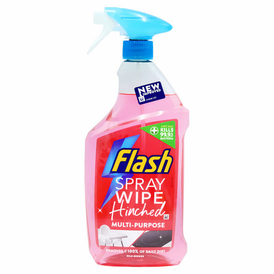 Flash Spray Wipe Done Anti Bac Kitchen Bathroom Wild Berries Scent Cleaner 800ml
