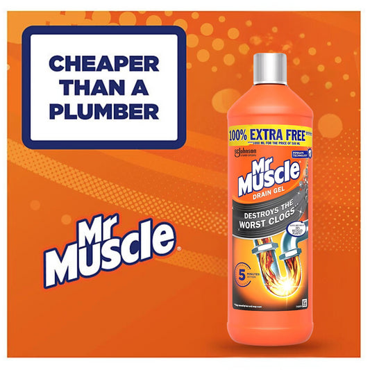 Mr Muscle Kitchen Drain Gel Unblocker Sink Bathroom Pipe Cleaner 500ml