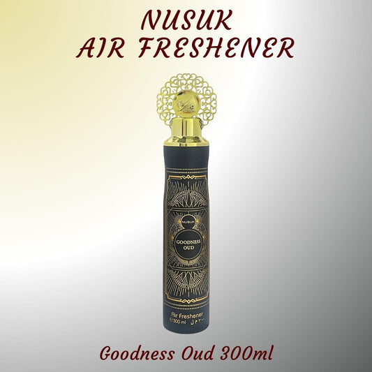 Nusuk Goodness Oud Black Air Freshener Arabic Fragrance Spray Home Office 300ml