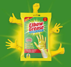 Elbow Grease Household Rubber Gloves Large Strong Non Slip Durable Washing Up