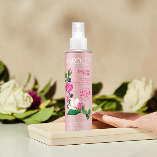 Yardley London English Rose Bundle Mist 200ml Powder 200g EDT 50ml Soap 3X100g