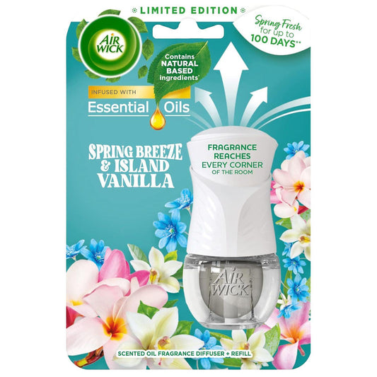 Air Wick Plug In Refills Air Freshener Spring Breeze Island Vanilla Oil 19ml