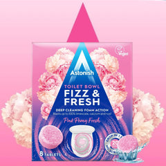 Astonish Toilet Bowl Fizz & Fresh Pink Peony Fresh Deep Cleaning Foam 8 Tablets