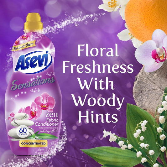 Asevi Fabric Conditioner Softener Bundle Concentrate Laundry Liquid 60W 1.32L