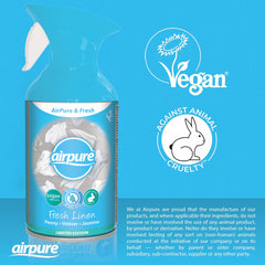 Airpure Fresh Home Room Air Freshener Spray Fresh Linen Fragrance 250ml