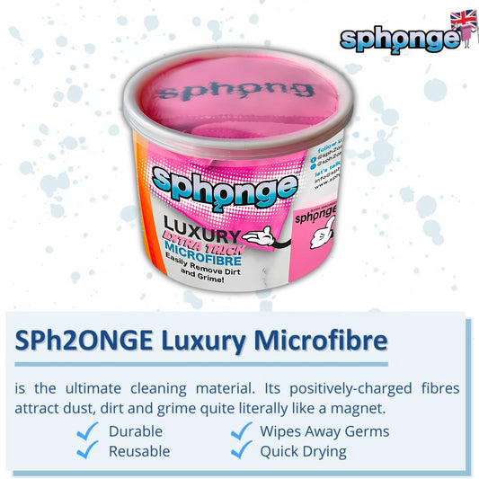 Sph2Onge Luxury Microfibre Pink Tub Extra Thick Dirt Cleaner Remover