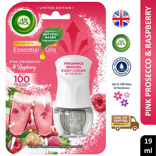 Air Wick Plug In Refills Air Freshner Pink Prosecco Raspberry Scent Oil 19ml X1