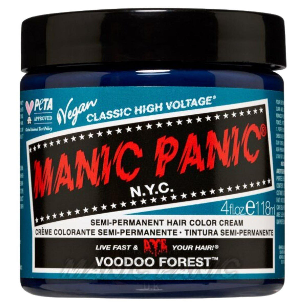 Manic Panic High Voltage Voodoo Forest Hair Dye SemiPermanent Color Cream 118ml