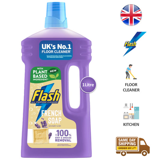 Flash All Purpose Liquid Cleaner Multi Surface Floor Dirt Remover French Soap 1L
