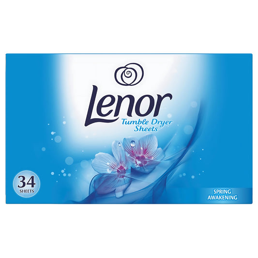 Lenor Spring Awakening Fabric Care Tumble Dryer 34 Sheets Reduce Creasing