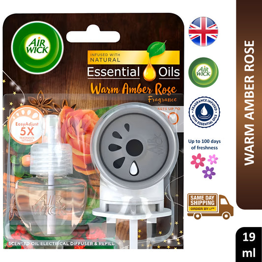 Air Wick Plug In Refills Air Freshner Warm Amber Rose Diffuser Scent Oil 19ml X1