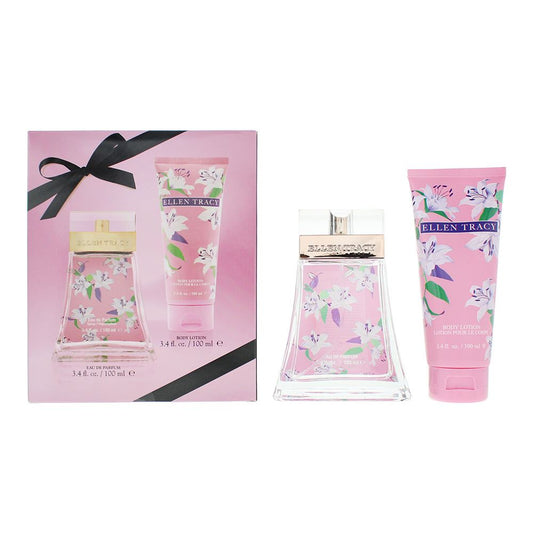 Ellen Tracy Classic Florals Pink Sparkling Photobox 2 Piece Gift Set