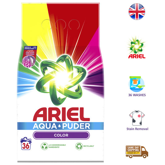 Ariel Aqua Puder Laundry Detergent Colour Stain Remover Washing Powder 2340G