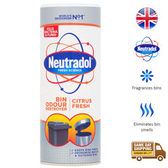 Neutradol Dust Bin Freshener Odour Destroyer Powder Citrus Fresh Fragrance 350G