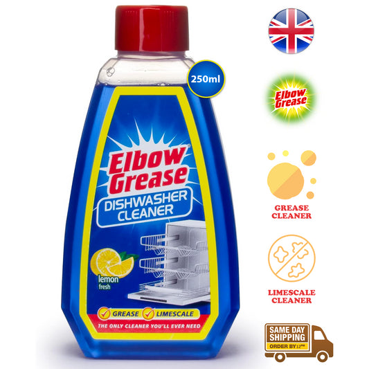 Elbow Grease Dishwasher Cleaner Cleans Removes Grease Limescale Lemon 250ml