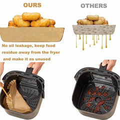 Air Fryer Disposable Non-Stick Baking Steamer Rectangle 50Pcs Paper Parchment