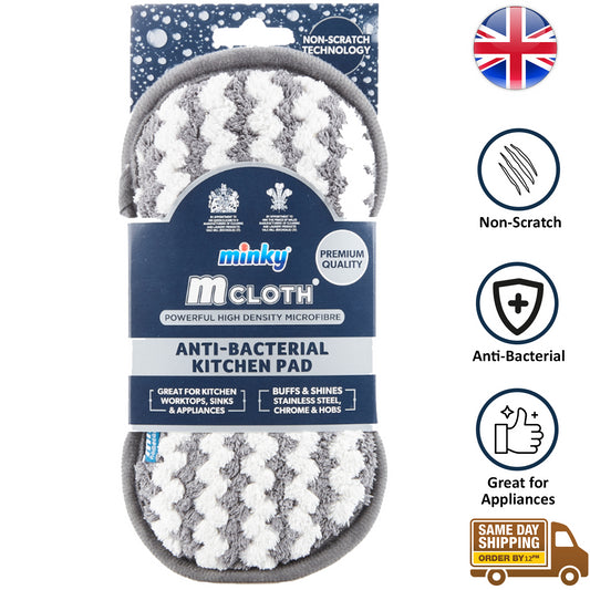 Minky Kitchen Sink Pad Anti-Bacterial Micrfibre Powerful Cleaning Surface