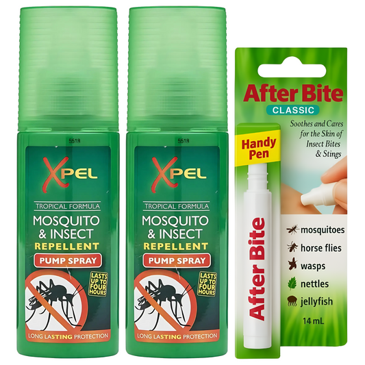 Xpel Mosquito & Insect Repellent Spray (2 Pack) + AfterBite Classic Pen Bundle
