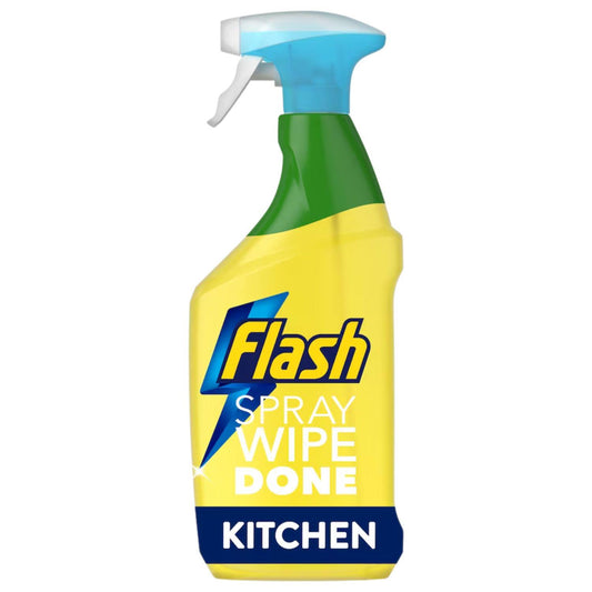 Flash Spray Wipe Done Kitchen Degreaser Cut Grease Remover Crisp Lemon 800ml