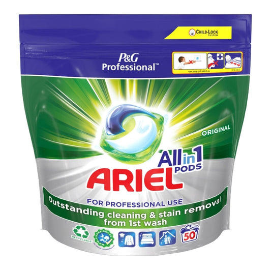 Ariel All In 1 Pods Laundry Clothes Fabric Stain Remover Original Cold Wash 50W