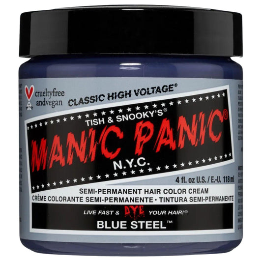 Manic Panic High Voltage Blue Steel Hair Dye SemiPermanent Color Cream 118ml