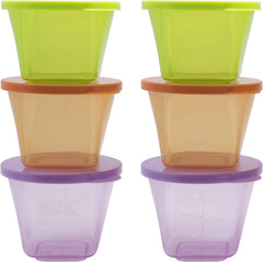 Nuk Baby Stackable Food Storage Pots With Lids Microwave & Freezer Safe 6 M+ X6