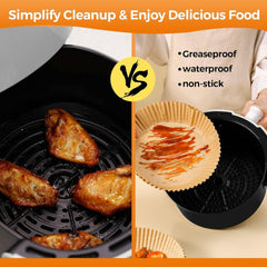 Air Fryer Disposable Non-Stick Baking Steamer Liner Paper Parchment Round 50Pcs