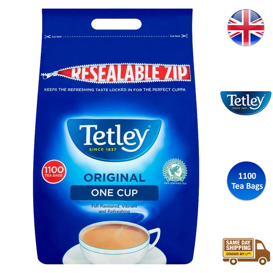 Tetley Original One Cup 1100 Tea Bags Black Tea Flavoured Vibrant Refreshing