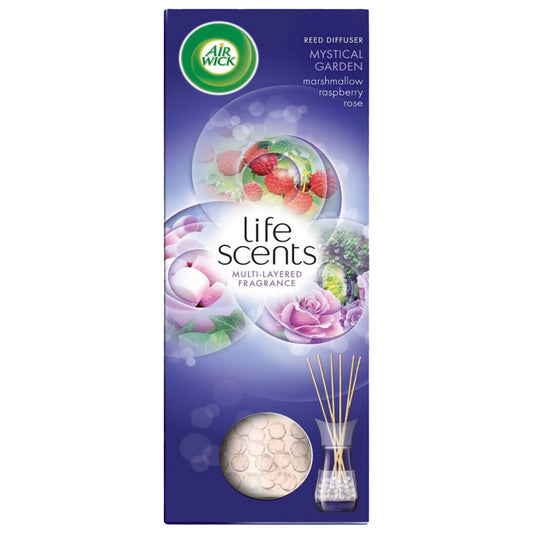 Air Wick Reed Diffuser Home Freshener Scented Natural Oil Mystical Garden 30ml