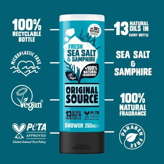 Original Source Body Shower Gel Fresh Sea Salt & Saphire Natural Scent 250ml