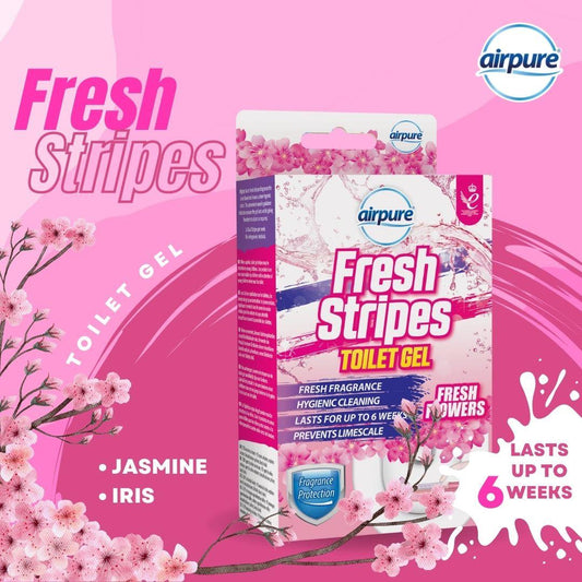 Airpure Fresh Stripes Toilet Gel Fragrance Fresh Flowers 45ml