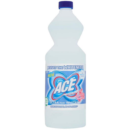 Ace Ultra Laundry Bleach For Whites Clothes Stain Remover Cleaner 1L