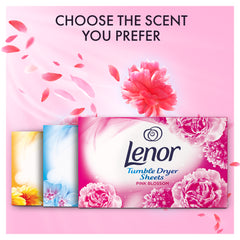 Lenor Pink Blossom Tumble Dryer Sheets Laundry Fragrance Softener 34s